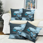 Personalised Cronulla Sutherland Sharks Rugby Pillow Cover Sharkies Mascot - Sporty Splash Art Style