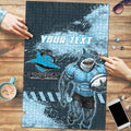 Personalised Cronulla Sutherland Sharks Rugby Puzzle Sharkies Mascot - Sporty Splash Art Style