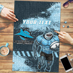Personalised Cronulla Sutherland Sharks Rugby Puzzle Sharkies Mascot - Sporty Splash Art Style