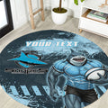 Personalised Cronulla Sutherland Sharks Rugby Round Carpet Sharkies Mascot - Sporty Splash Art Style