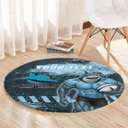 Personalised Cronulla Sutherland Sharks Rugby Round Carpet Sharkies Mascot - Sporty Splash Art Style