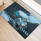 Personalised Cronulla Sutherland Sharks Rugby Rubber Doormat Sharkies Mascot - Sporty Splash Art Style