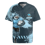 Personalised Cronulla Sutherland Sharks Rugby Rugby Jersey Sharkies Mascot - Sporty Splash Art Style