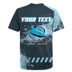 Personalised Cronulla Sutherland Sharks Rugby Rugby Jersey Sharkies Mascot - Sporty Splash Art Style