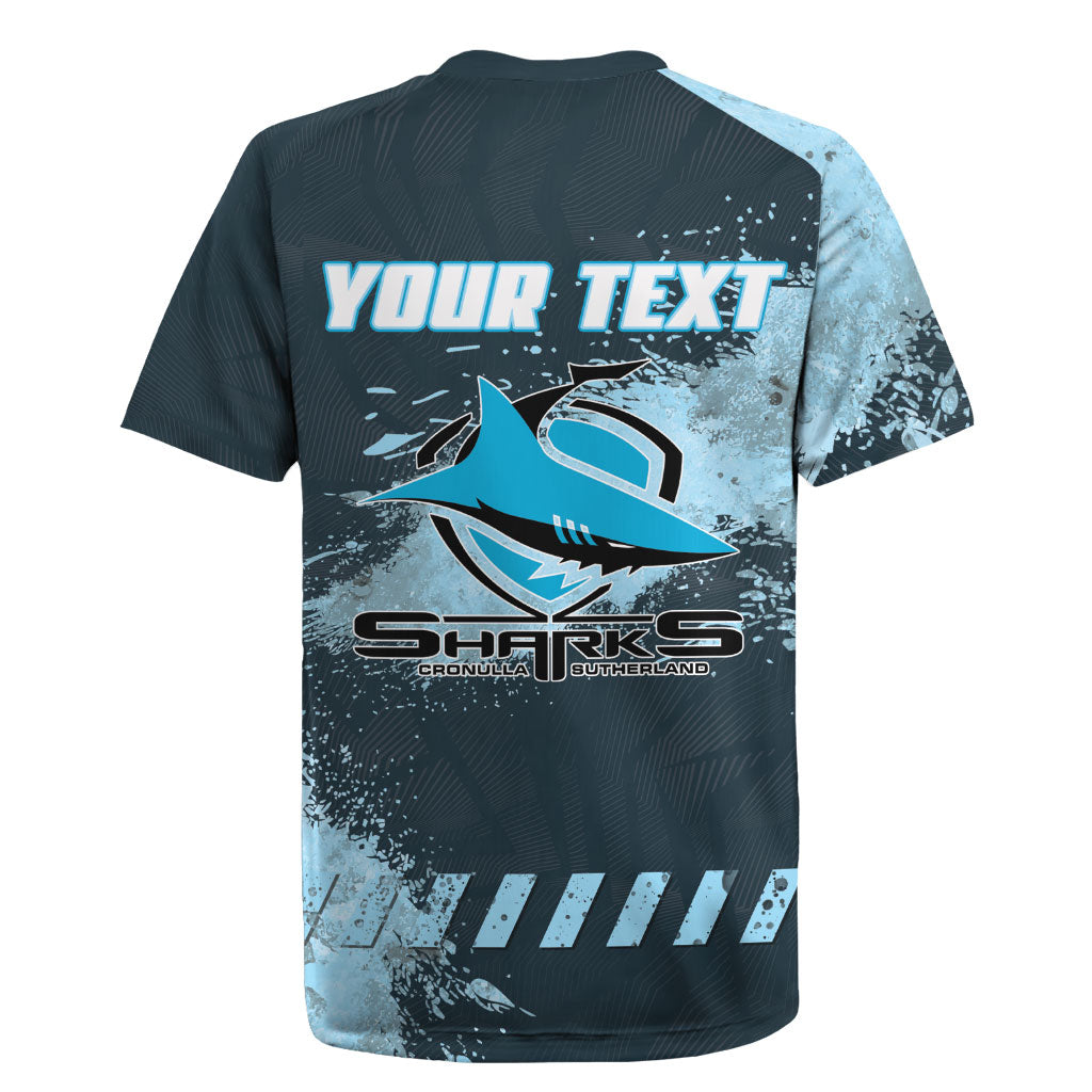 Personalised Cronulla Sutherland Sharks Rugby Rugby Jersey Sharkies Mascot - Sporty Splash Art Style
