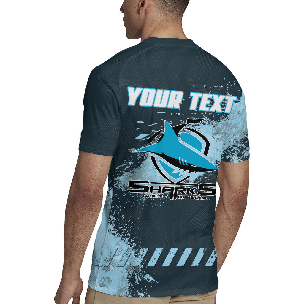 Personalised Cronulla Sutherland Sharks Rugby Rugby Jersey Sharkies Mascot - Sporty Splash Art Style
