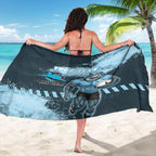 Personalised Cronulla Sutherland Sharks Rugby Sarong Sharkies Mascot - Sporty Splash Art Style