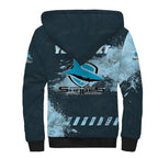 Personalised Cronulla Sutherland Sharks Rugby Sherpa Hoodie Sharkies Mascot - Sporty Splash Art Style