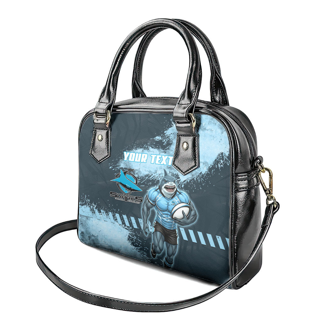 Personalised Cronulla Sutherland Sharks Rugby Shoulder Handbag Sharkies Mascot - Sporty Splash Art Style