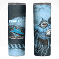 Personalised Cronulla Sutherland Sharks Rugby Skinny Tumbler Sharkies Mascot - Sporty Splash Art Style