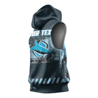 Personalised Cronulla Sutherland Sharks Rugby Sleeveless Hoodie Sharkies Mascot - Sporty Splash Art Style