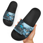 Personalised Cronulla Sutherland Sharks Rugby Slide Sandals Sharkies Mascot - Sporty Splash Art Style
