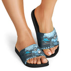 Personalised Cronulla Sutherland Sharks Rugby Slide Sandals Sharkies Mascot - Sporty Splash Art Style