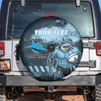 Personalised Cronulla Sutherland Sharks Rugby Spare Tire Cover Sharkies Mascot - Sporty Splash Art Style