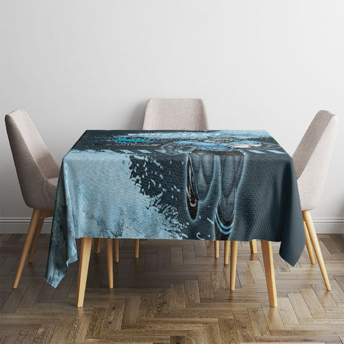 Personalised Cronulla Sutherland Sharks Rugby Tablecloth Sharkies Mascot - Sporty Splash Art Style