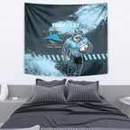 Personalised Cronulla Sutherland Sharks Rugby Tapestry Sharkies Mascot - Sporty Splash Art Style