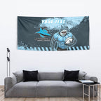 Personalised Cronulla Sutherland Sharks Rugby Tapestry Sharkies Mascot - Sporty Splash Art Style