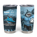 Personalised Cronulla Sutherland Sharks Rugby Tumbler Cup Sharkies Mascot - Sporty Splash Art Style