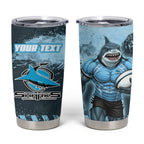 Personalised Cronulla Sutherland Sharks Rugby Tumbler Cup Sharkies Mascot - Sporty Splash Art Style