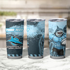 Personalised Cronulla Sutherland Sharks Rugby Tumbler Cup Sharkies Mascot - Sporty Splash Art Style