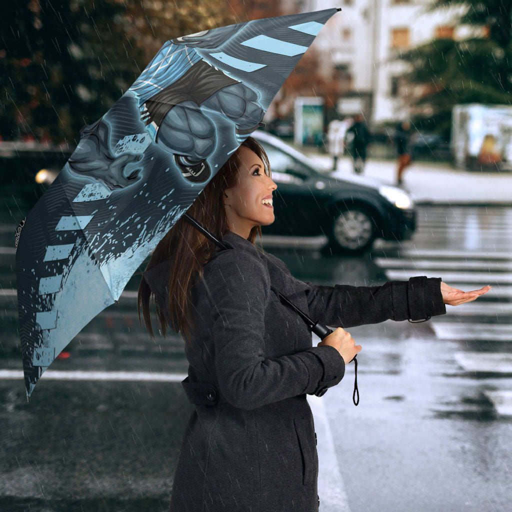 Personalised Cronulla Sutherland Sharks Rugby Umbrella Sharkies Mascot - Sporty Splash Art Style