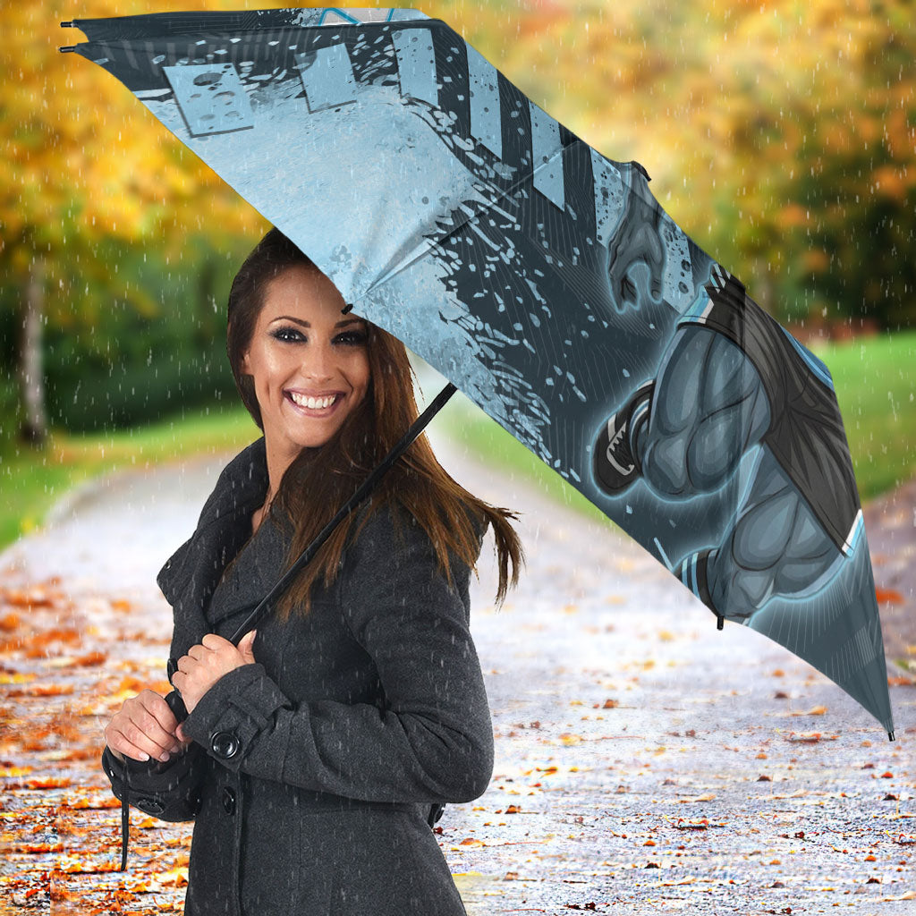 Personalised Cronulla Sutherland Sharks Rugby Umbrella Sharkies Mascot - Sporty Splash Art Style