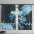 Personalised Cronulla Sutherland Sharks Rugby Window Curtain Sharkies Mascot - Sporty Splash Art Style