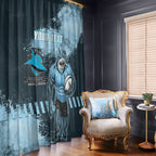 Personalised Cronulla Sutherland Sharks Rugby Window Curtain Sharkies Mascot - Sporty Splash Art Style