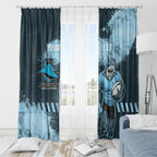 Personalised Cronulla Sutherland Sharks Rugby Window Curtain Sharkies Mascot - Sporty Splash Art Style