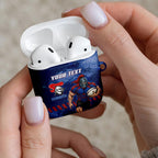 Personalised Newcastle Knights Rugby AirPods Case Newy Warrior Mascot - Sporty Splash Art Style