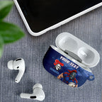 Personalised Newcastle Knights Rugby AirPods Case Newy Warrior Mascot - Sporty Splash Art Style