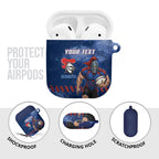 Personalised Newcastle Knights Rugby AirPods Case Newy Warrior Mascot - Sporty Splash Art Style