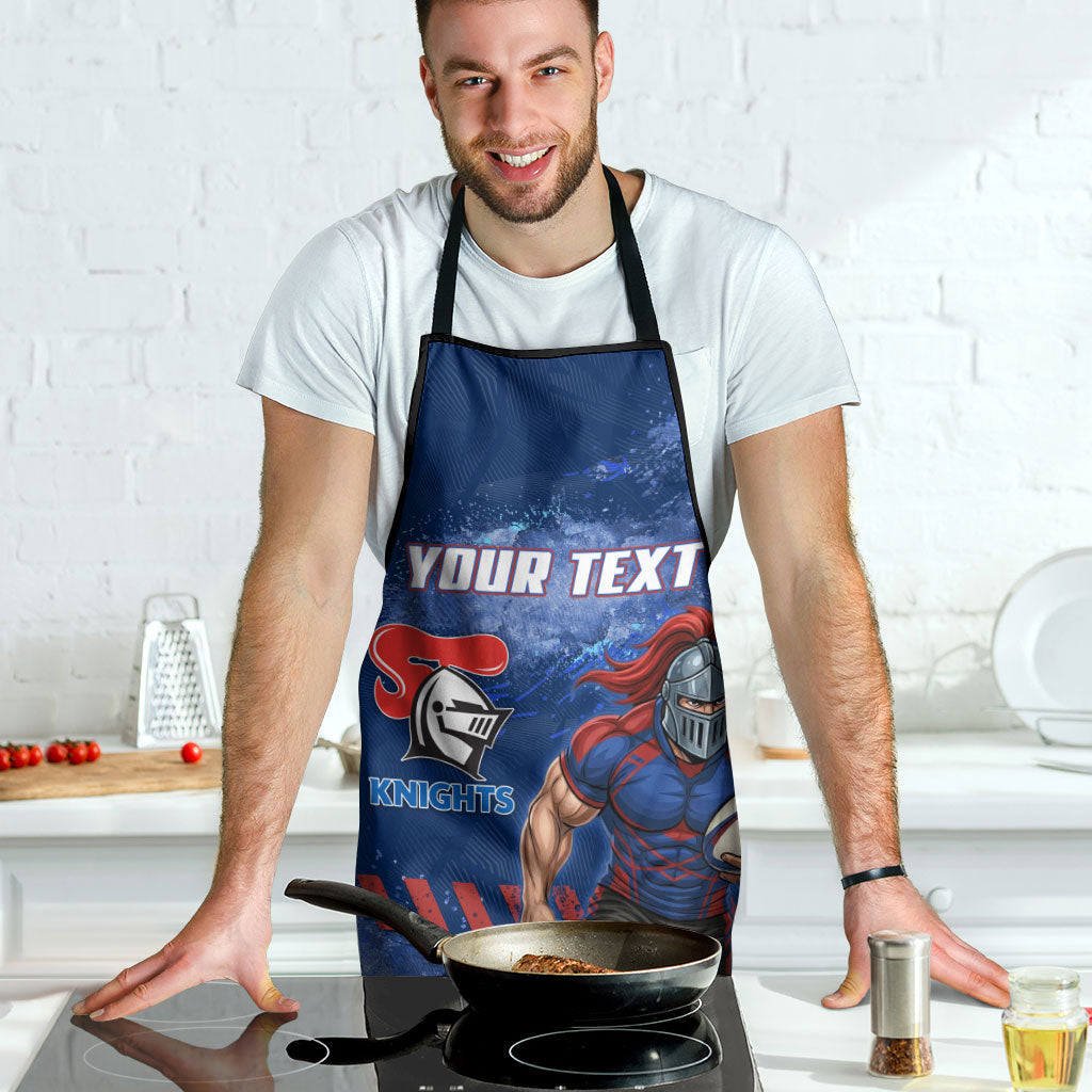 Personalised Newcastle Knights Rugby Apron Newy Warrior Mascot - Sporty Splash Art Style
