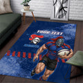 Personalised Newcastle Knights Rugby Area Rug Newy Warrior Mascot - Sporty Splash Art Style