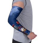 Personalised Newcastle Knights Rugby Arm Sleeves Newy Warrior Mascot - Sporty Splash Art Style