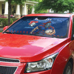 Personalised Newcastle Knights Rugby Auto Sun Shade Newy Warrior Mascot - Sporty Splash Art Style