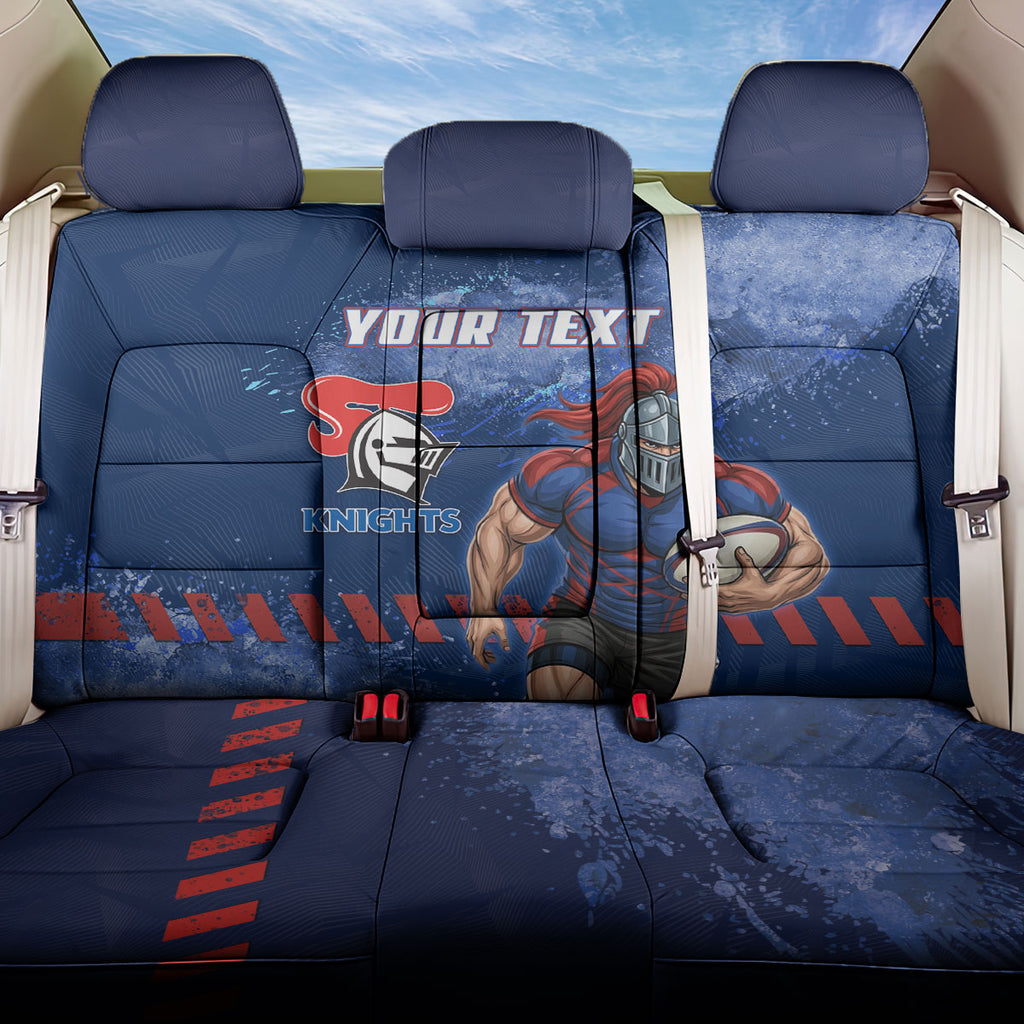 Personalised Newcastle Knights Rugby Back Car Seat Cover Newy Warrior Mascot - Sporty Splash Art Style