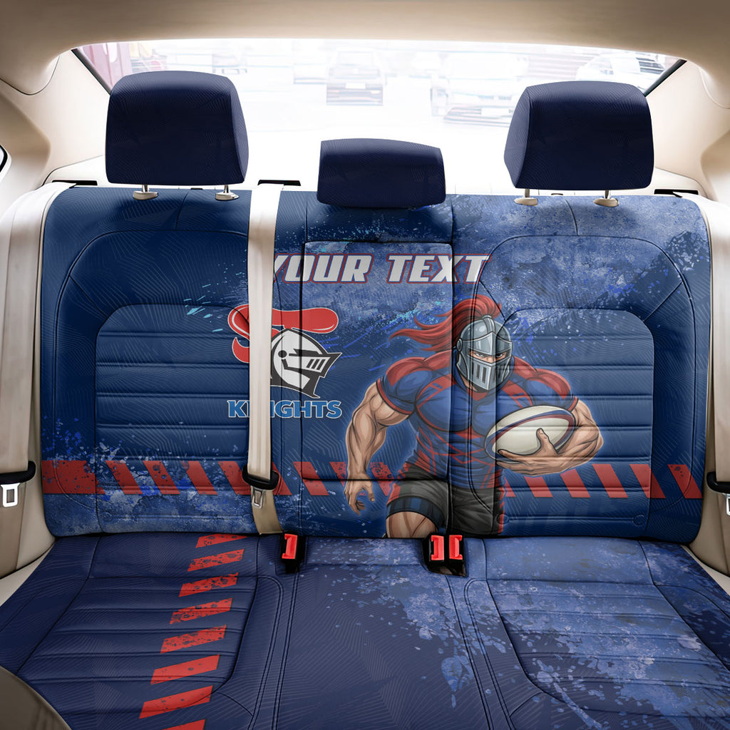 Personalised Newcastle Knights Rugby Back Car Seat Cover Newy Warrior Mascot - Sporty Splash Art Style