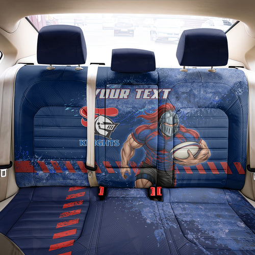 Personalised Newcastle Knights Rugby Back Car Seat Cover Newy Warrior Mascot - Sporty Splash Art Style