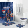 Personalised Newcastle Knights Rugby Bathroom Set Newy Warrior Mascot - Sporty Splash Art Style