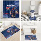 Personalised Newcastle Knights Rugby Bathroom Set Newy Warrior Mascot - Sporty Splash Art Style