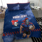 Personalised Newcastle Knights Rugby Bedding Set Newy Warrior Mascot - Sporty Splash Art Style