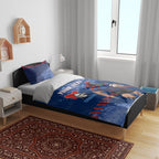 Personalised Newcastle Knights Rugby Bedding Set Newy Warrior Mascot - Sporty Splash Art Style
