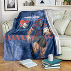 Personalised Newcastle Knights Rugby Blanket Newy Warrior Mascot - Sporty Splash Art Style