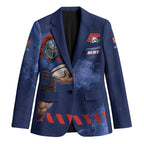 Personalised Newcastle Knights Rugby Blazer Newy Warrior Mascot - Sporty Splash Art Style