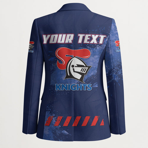 Personalised Newcastle Knights Rugby Blazer Newy Warrior Mascot - Sporty Splash Art Style