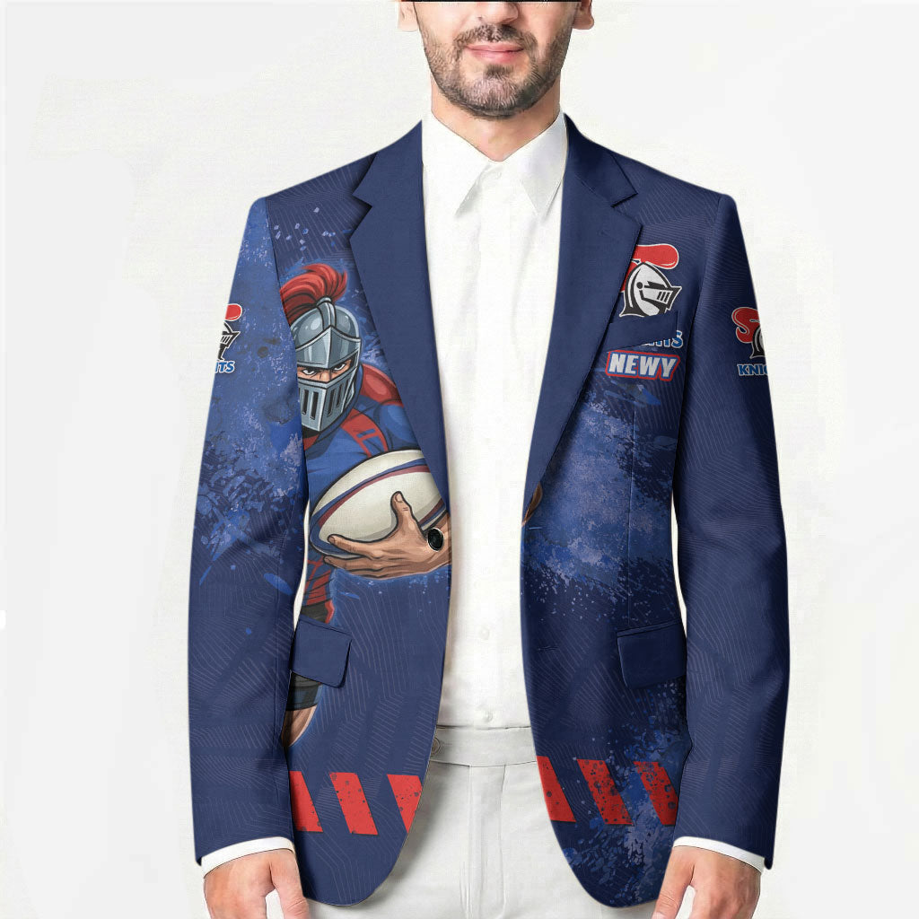 Personalised Newcastle Knights Rugby Blazer Newy Warrior Mascot - Sporty Splash Art Style