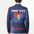Personalised Newcastle Knights Rugby Blazer Newy Warrior Mascot - Sporty Splash Art Style