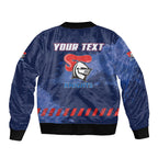 Personalised Newcastle Knights Rugby Bomber Jacket Newy Warrior Mascot - Sporty Splash Art Style