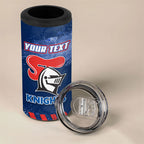 Personalised Newcastle Knights Rugby 4 in 1 Can Cooler Tumbler Newy Warrior Mascot - Sporty Splash Art Style